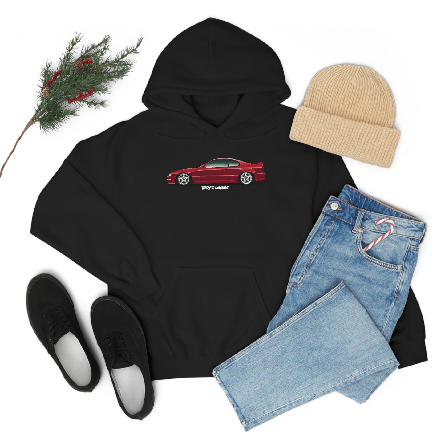 4G Prelude_Red_Silver 5 Spokes_Dark Hoodie