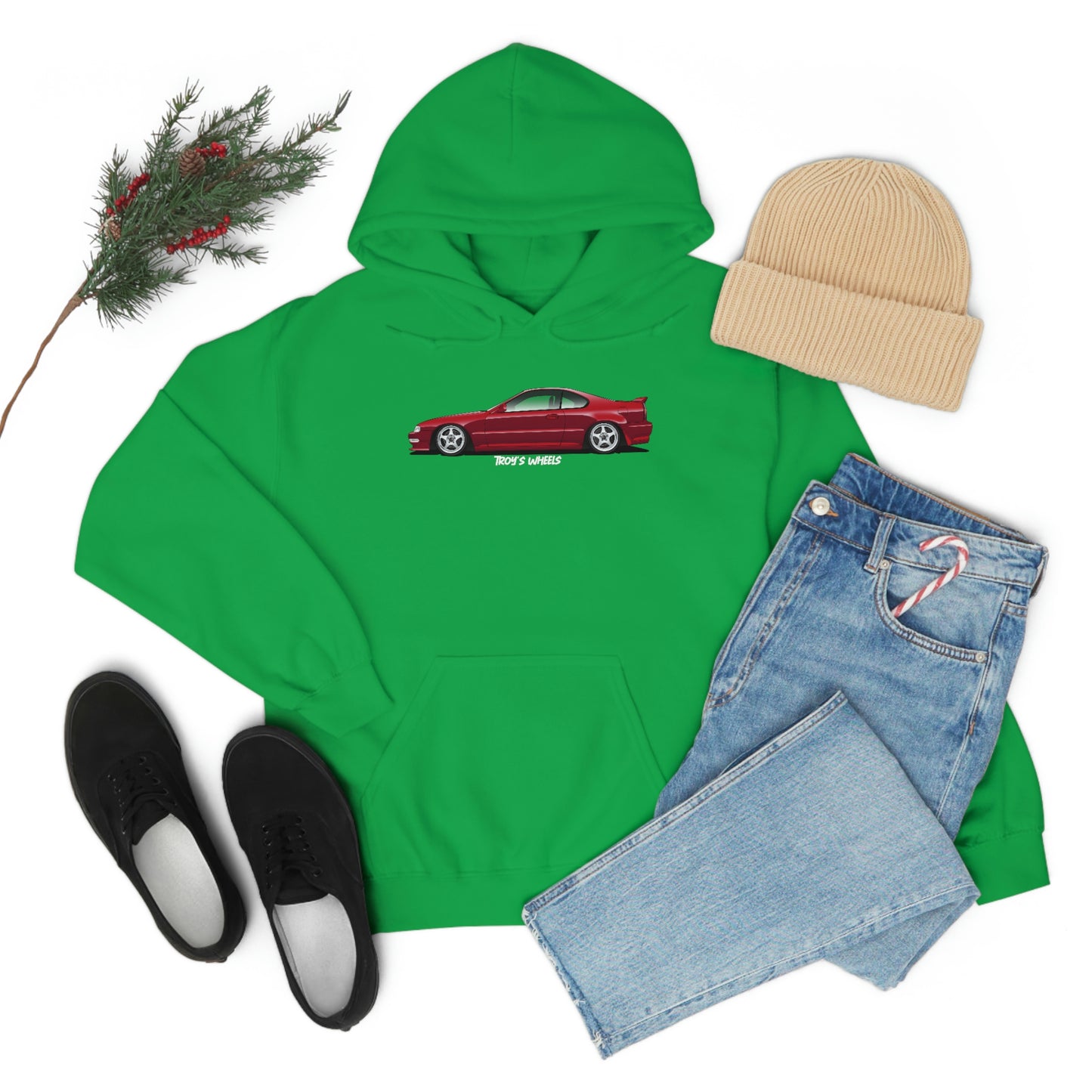 4G Prelude_Red_Silver 5 Spokes_Dark Hoodie