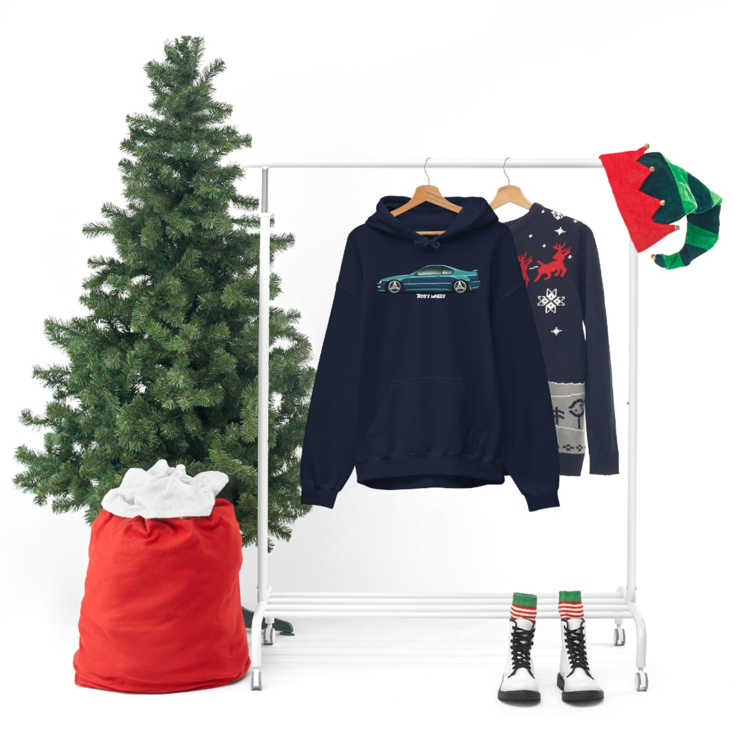 4G Prelude_Green_Silver 3 Spokes_Dark Hoodie