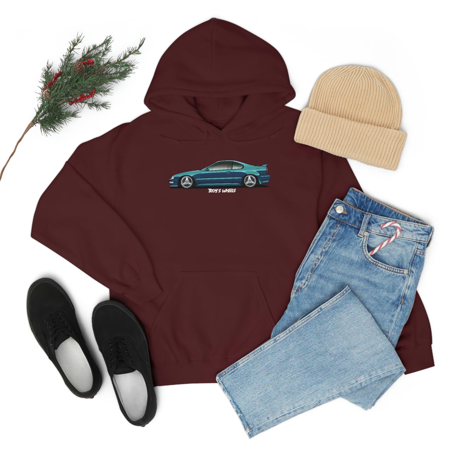 4G Prelude_Green_Silver 3 Spokes_Dark Hoodie