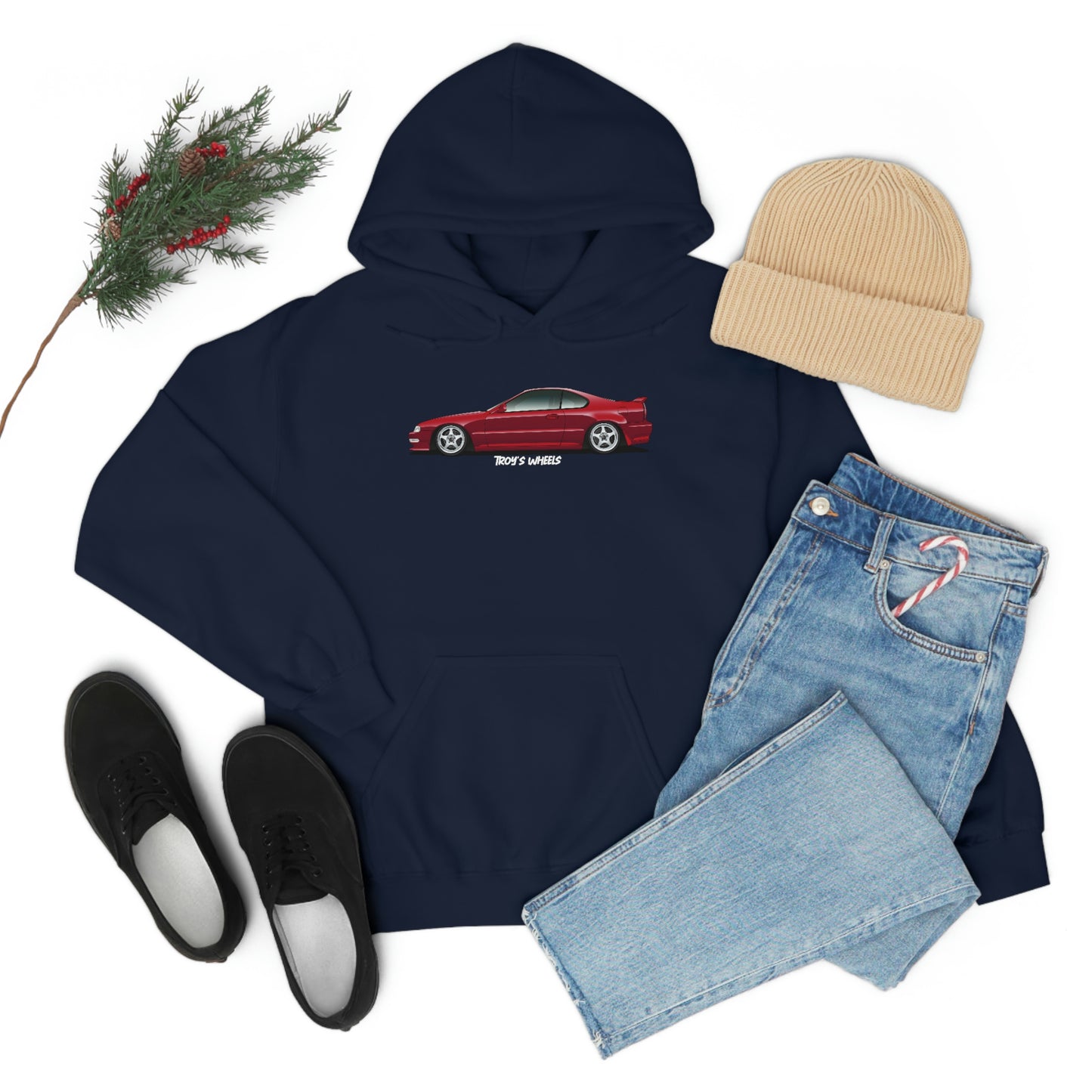 4G Prelude_Red_Silver 5 Spokes_Dark Hoodie