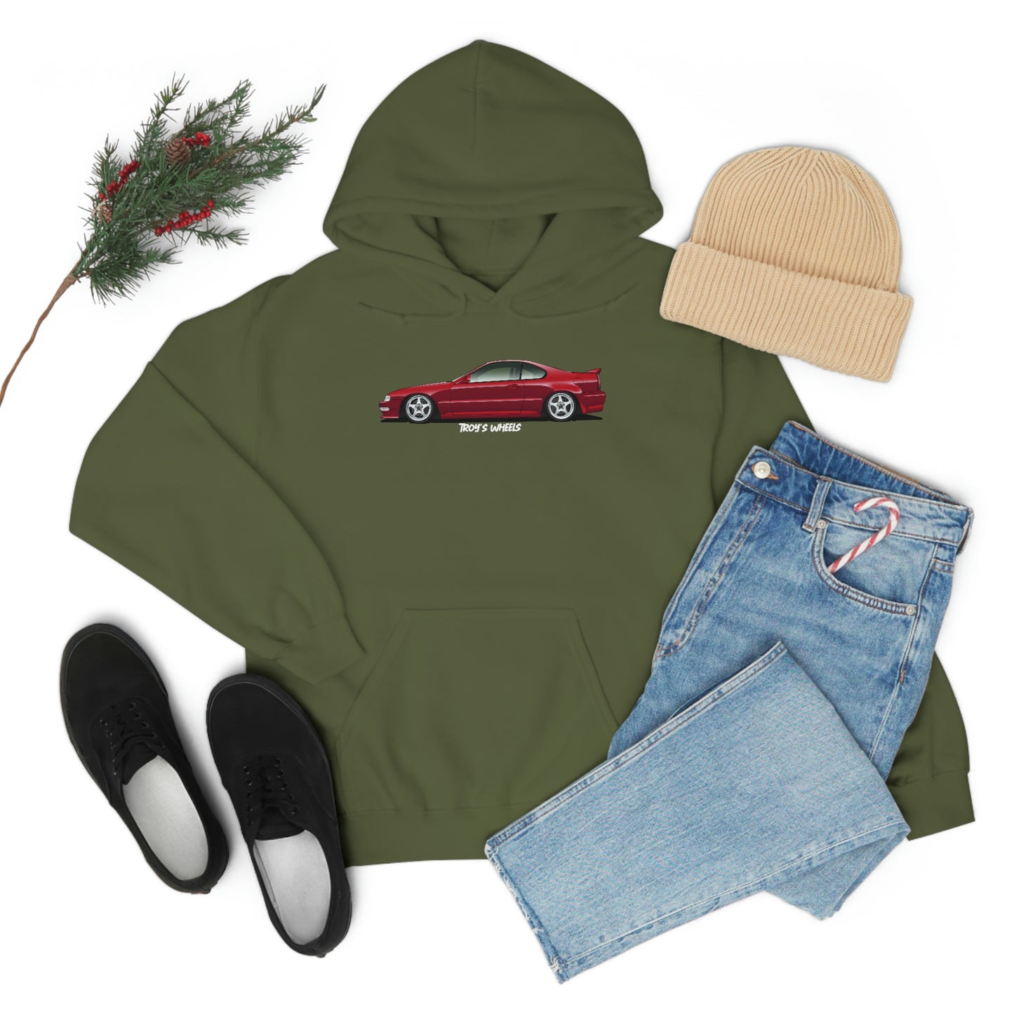 4G Prelude_Red_Silver 5 Spokes_Dark Hoodie